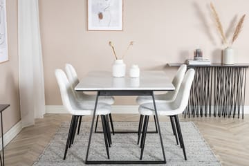 Rektangulär matgrupp Venture Home Vit Svart 4st - Møbler - Borde - Spisebordssæt