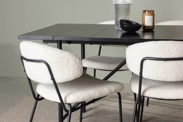 Rektangulär matgrupp Venture Home Vit Svart 6st - Møbler - Borde - Spisebordssæt