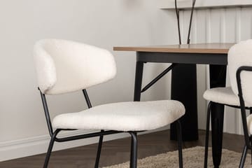 Rektangulär matgrupp Venture Home Vit Valnöt 4st - Møbler - Borde - Spisebordssæt