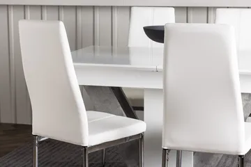 Rektangulär matgrupp Venture Home Vit Vit 4st - Møbler - Borde - Spisebordssæt