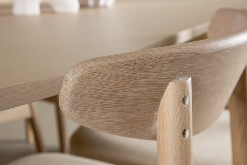 Rektangulær spisegruppe Tyresö 220 cm med 6 Ven stole - Natur/Whitewash - Møbler - Borde - Spisebordssæt