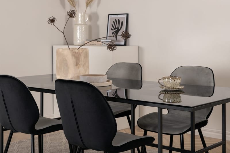Rektangulær spisegruppe Venture Home Leif, Emma - lysegrå - Møbler - Borde - Spisebordssæt