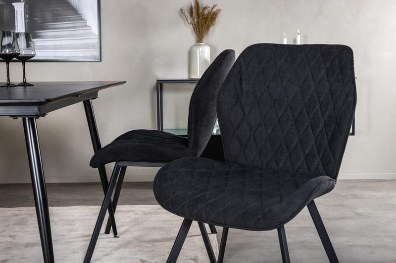 Rektangulær spisegruppe Venture Home Silar, Gemma - sort - Møbler - Borde - Spisebordssæt