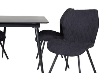 Rektangulær spisegruppe Venture Home Silar, Gemma - sort - Møbler - Borde - Spisebordssæt