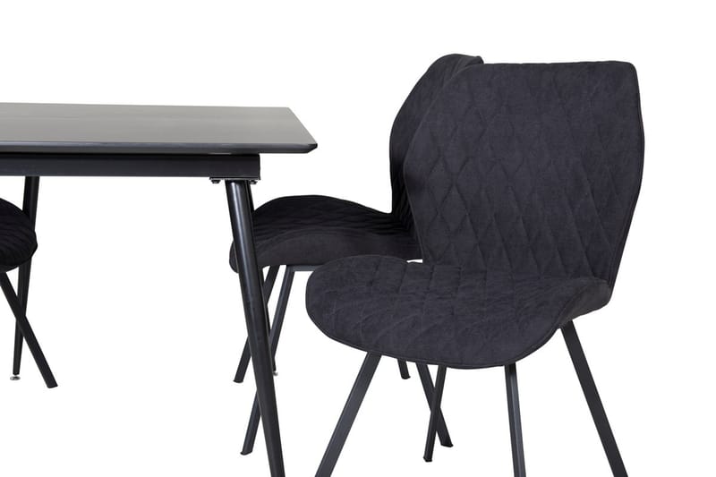 Rektangulær spisegruppe Venture Home Silar, Gemma - sort - Møbler - Borde - Spisebordssæt