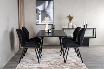 Rektangulær spisegruppe Venture Home Silar, Gemma - sort - Møbler - Borde - Spisebordssæt