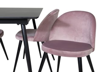 Rektangulær spisegruppe Venture Home Silar, Velvet - gammelrosa - Møbler - Borde - Spisebordssæt