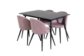 Rektangulær spisegruppe Venture Home Silar, Velvet - gammelrosa - Møbler - Borde - Spisebordssæt