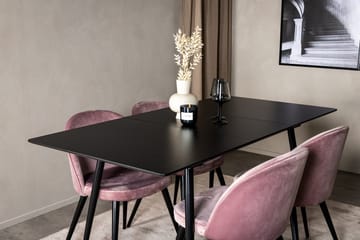 Rektangulær spisegruppe Venture Home Silar, Velvet - gammelrosa - Møbler - Borde - Spisebordssæt