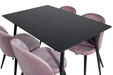 Rektangulær spisegruppe Venture Home Silar, Velvet - gammelrosa - Møbler - Borde - Spisebordssæt