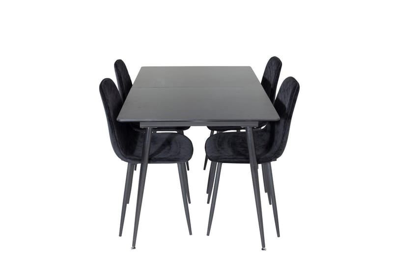 Rektangulær spisegruppe Venture Home Silar, Polar - sort - Møbler - Borde - Spisebordssæt