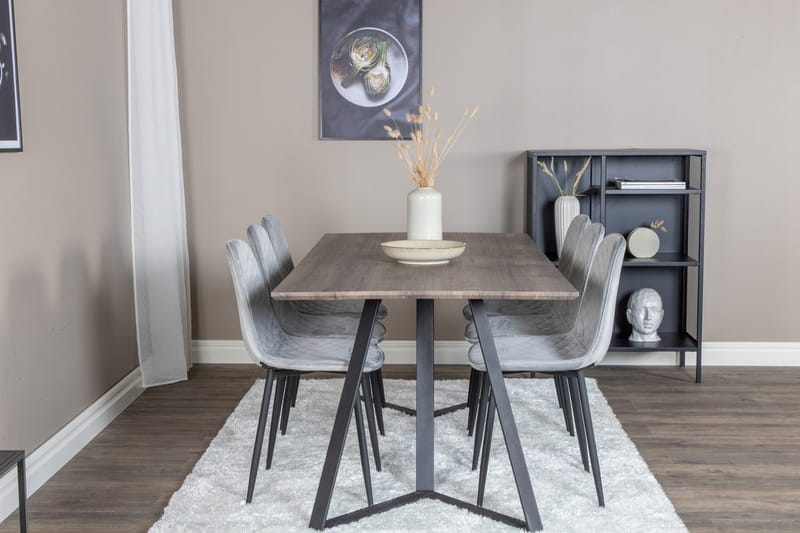 Rektangulært spisebordssæt Venture Home Marina, Polar Natur 6 stk. - Møbler - Borde - Spisebordssæt