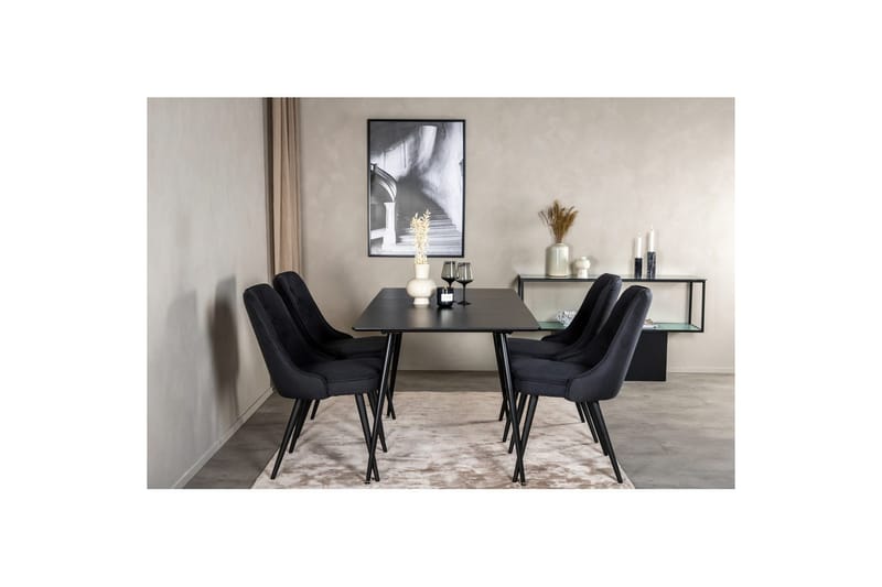 Rektangulært spisestuesæt Silar, Velvet Deluxe - Møbler - Borde - Spisebordssæt