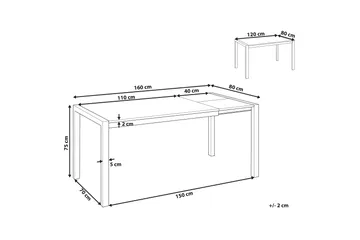 Renton Spisebord Udvidelsesbart 120-160x80 cm - Sort - Møbler - Borde - Spisebord og køkkenbord