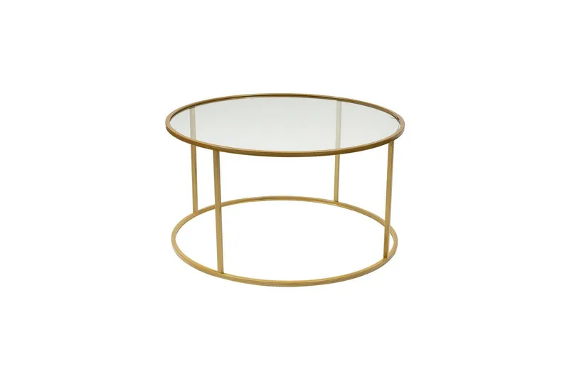 Retzow Sofabord 80 cm - Guld/Gennemsigtig - Møbler - Borde - Sofabord