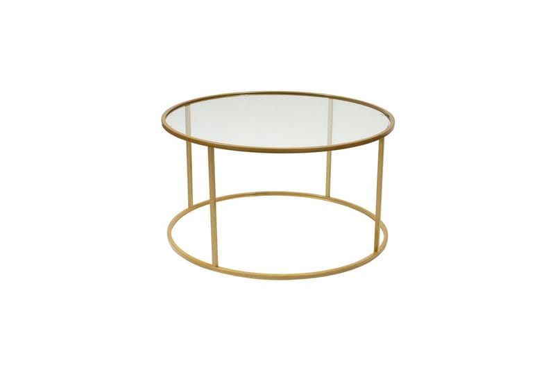 Retzow Sofabord 80 cm, Guld/Gennemsigtig