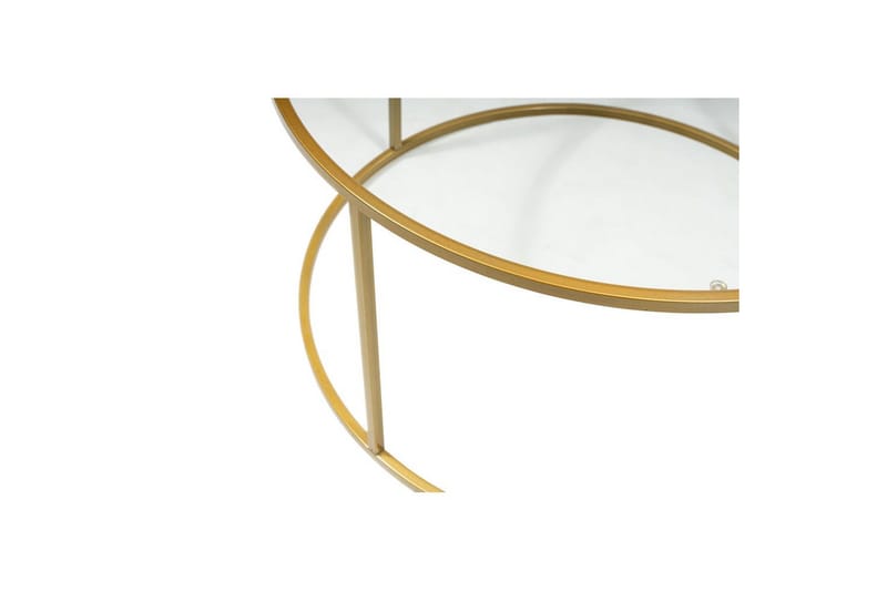 Retzow Sofabord 80 cm - Guld/Gennemsigtig - Møbler - Borde - Sofabord