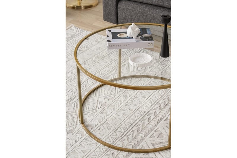 Retzow Sofabord 80 cm - Guld/Gennemsigtig - Møbler - Borde - Sofabord