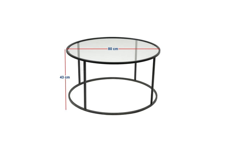 Retzow Sofabord 80 cm - Sort - Møbler - Borde - Sofabord