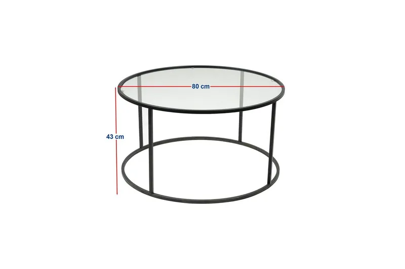 Retzow Sofabord 80 cm - Sort - Møbler - Borde - Sofabord