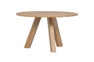Rhonda Rundt Spisebord 129 cm med Egetræsplade - Beige - Møbler - Borde - Spisebord og køkkenbord