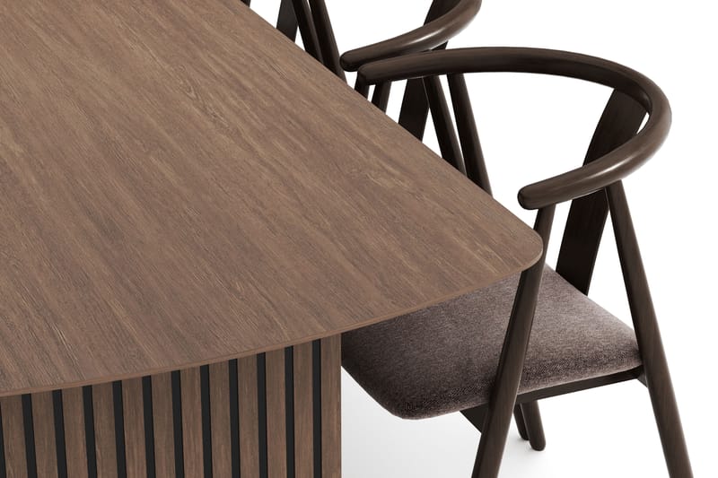 Richeto Oval Spisegruppe Røget Eg 240 cm med 6 Cytie Spisestole med armlæn - Røget eg - Møbler - Borde - Spisebordssæt