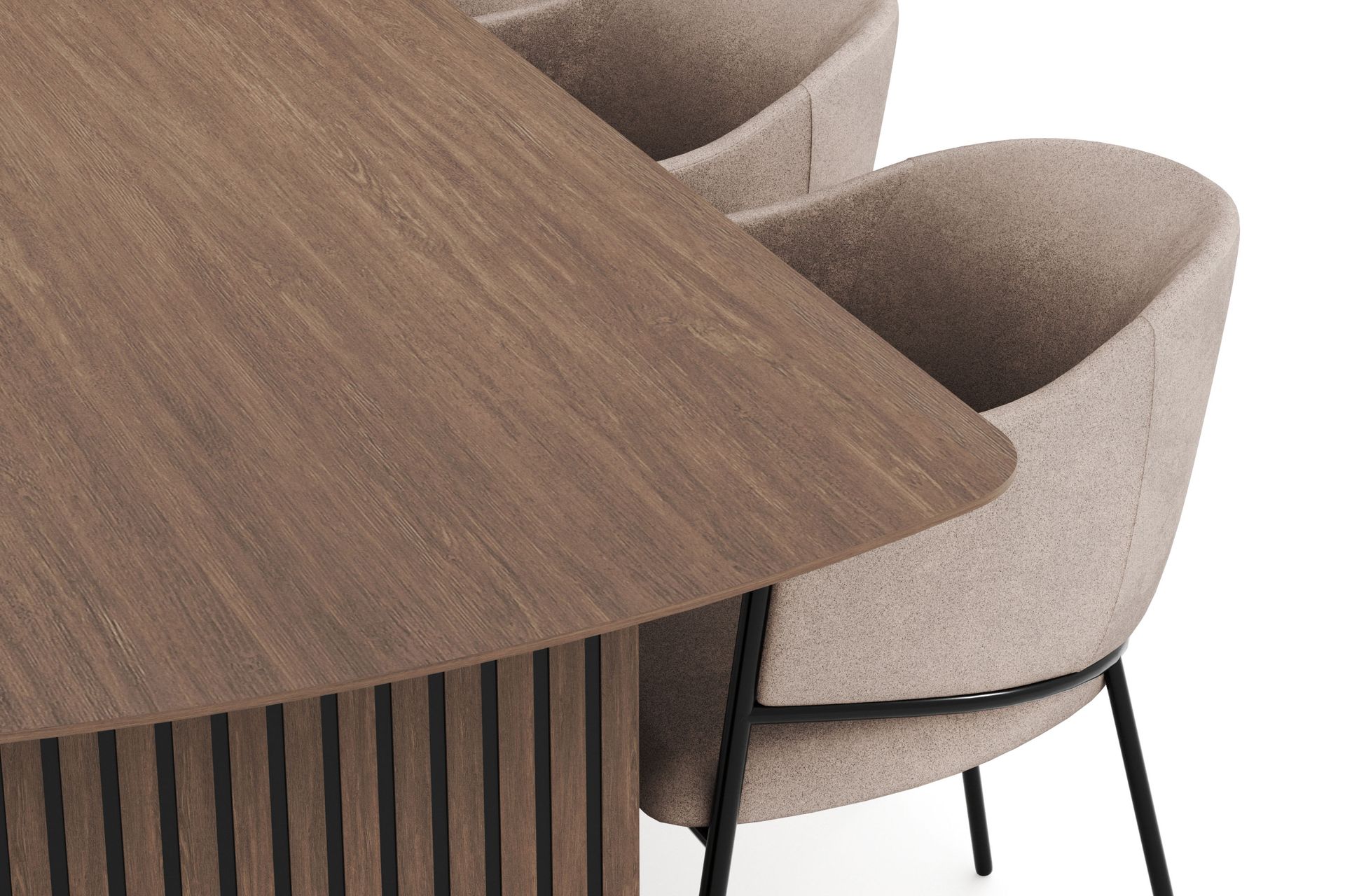 Richeto Oval Spisegruppe Røget Eg 240 cm med 6 Evelina Spisestole - Røget eg - Møbler - Borde - Spisebordssæt