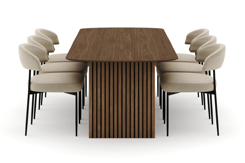 Richeto Ovalt Spisebord 240 cm med 6 Sawako Stole - Eg - Møbler - Borde - Spisebordssæt