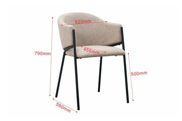 Richeto Rektangulær Spisebordsgruppe 240 cm – Spisebord med 8 Filip Spisestole med Træ- og Røget Eg-udseende - Mørkebrun|Taupe - Møbler - Borde - Spisebordssæt