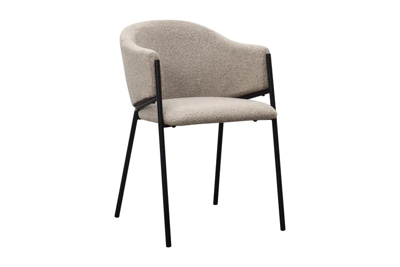 Richeto Spisebord 180 cm med 6 Filip Spisestole - Røget eg / Taupe Bouclé - Møbler - Borde - Spisebordssæt