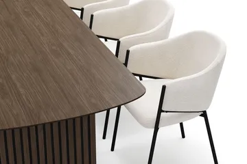 Richeto spisebord 180 cm med 6 Filip spisestole - Røget eg - Møbler - Borde - Spisebordssæt