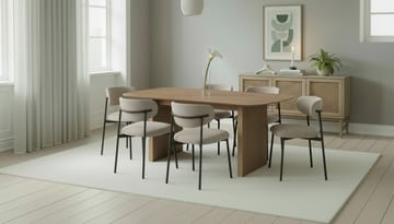 Richeto spisebord 180 cm med 6 Lucy spisestole - Eg - Møbler - Borde - Spisebordssæt