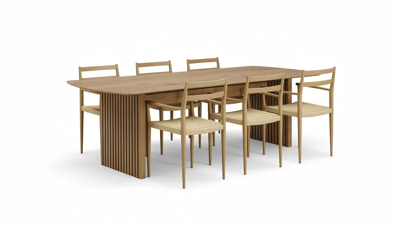 Richeto Spisebord 180 cm med 6 stk. Jamna Karmstole, Brun