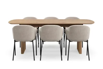 Richeto spisebord 210 cm med 6 Filip spisestole - Eiq - Møbler - Borde - Spisebordssæt