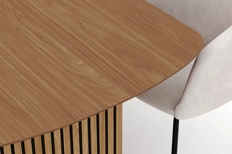 Richeto Spisebord 240 cm med 6 Berit Stole - Natur - Møbler - Borde - Spisebordssæt