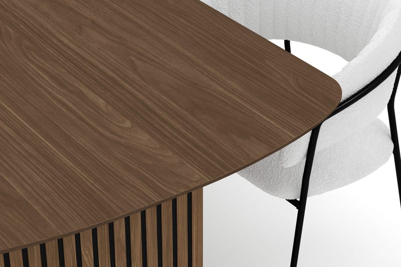 Richeto Spisebord 240 cm med 6 Karol Spisestole - Røget eg / Hvid Bouclé - Møbler - Borde - Spisebordssæt