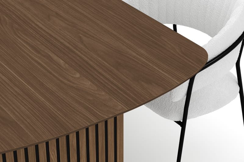 Richeto Spisebord 240 cm med 6 Karol Spisestole - Røget eg / Hvid Bouclé - Møbler - Borde - Spisebordssæt