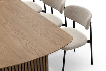 Richeto spisebord 240 cm med 6 Lucy spisestole - Eg - Møbler - Borde - Spisebordssæt