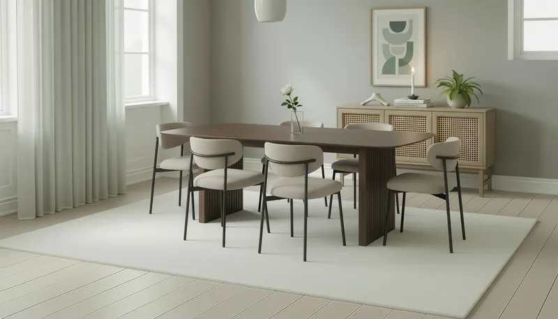 Richeto Spisebord 240 cm med 6 Lucy Spisestole - Røget eg / Greige Bouclé - Møbler - Borde - Spisebordssæt