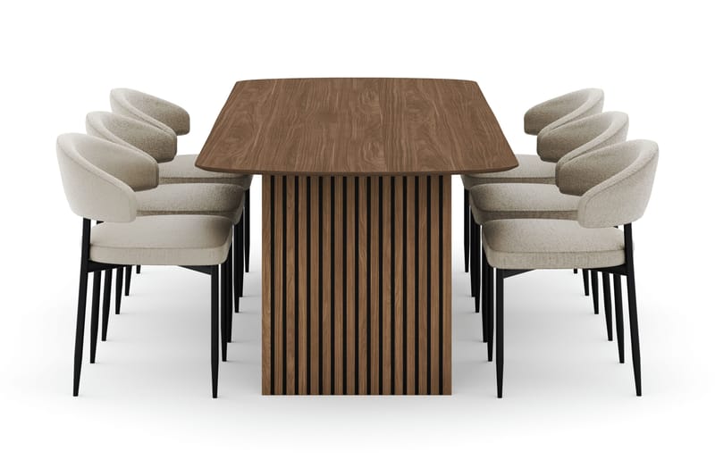 Richeto Spisebord 240 cm med 6 Sawako Stole - Eg - Møbler - Borde - Spisebordssæt