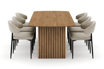 Richeto spisebord 240 cm med 6 Sawako stole - Eg - Møbler - Borde - Spisebordssæt