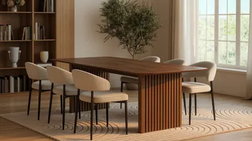 Richeto spisebord 240 cm med 6 Sawako stole - Røget eg - Møbler - Borde - Spisebordssæt