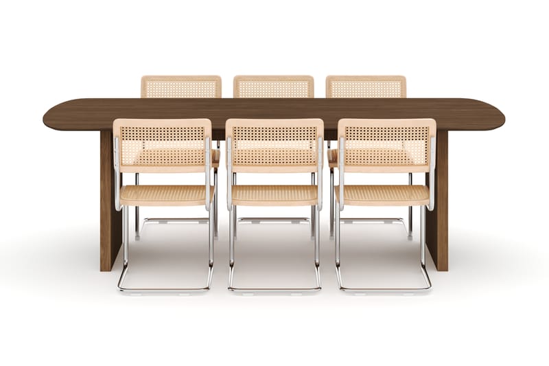 Richeto Spisebord 240 cm med 6 stk Build Matstkolar - Rökt ek - Møbler - Borde - Spisebordssæt
