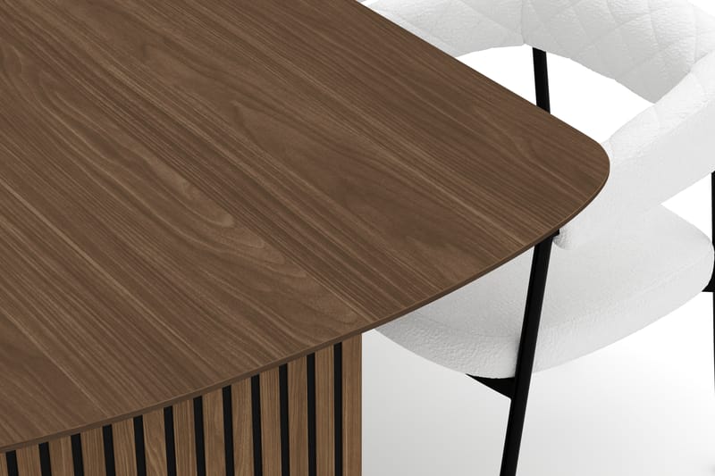 Richeto Spisebord 240 cm med 6 Velma Spisestole - Røget eg / Hvid Bouclé - Møbler - Borde - Spisebordssæt