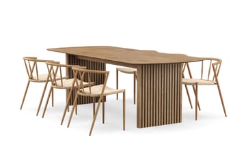 Richeto spisebord 240 cm med 6 Winston spisestole - Eg - Møbler - Borde - Spisebordssæt