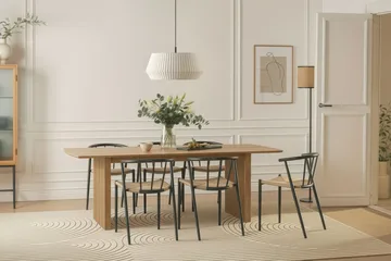 Richeto spisebord 240 cm med 6 Winston spisestole - Eg - Møbler - Borde - Spisebordssæt