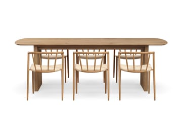 Richeto spisebord 240 cm med 6 Winston spisestole - Eg - Møbler - Borde - Spisebordssæt