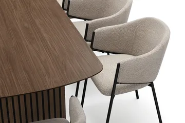 Richeto spisebord 240 cm med 8 Filip spisestole - Røget eg - Møbler - Borde - Spisebordssæt
