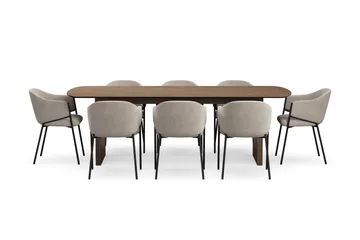 Richeto spisebord 240 cm med 8 Filip spisestole - Røget eg - Møbler - Borde - Spisebordssæt