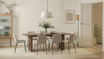 Richeto spisebord 240 cm med 8 Katy spisestole - Røget eg - Møbler - Borde - Spisebordssæt
